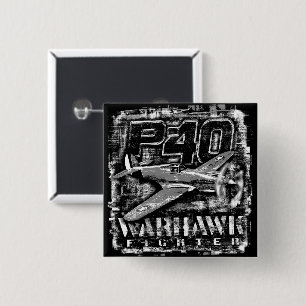 P-40 Warhawk 2 Inch Square Button