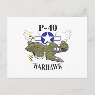 p-40 warhawk postcard