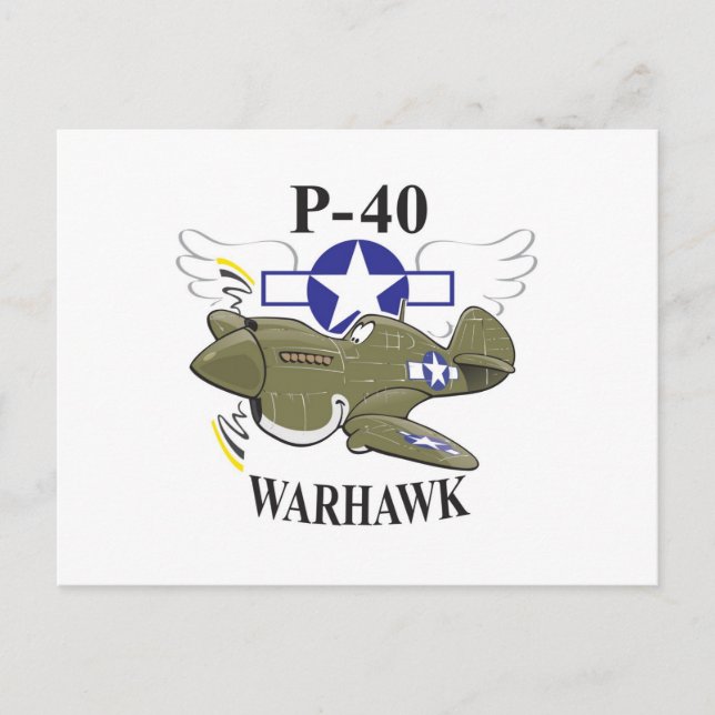p-40 warhawk postcard (Front)