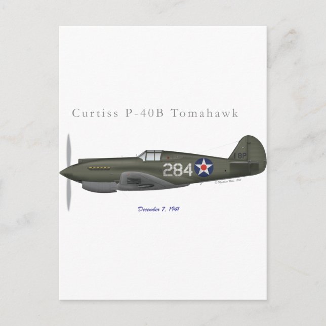 P-40B Defence of Pearl Harbour Postcard (Front)