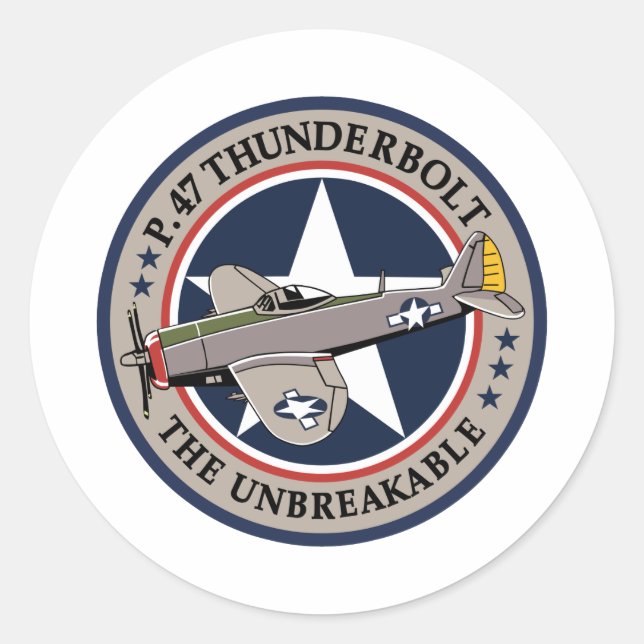 P-47 Thunderbolt Classic Round Sticker (Front)