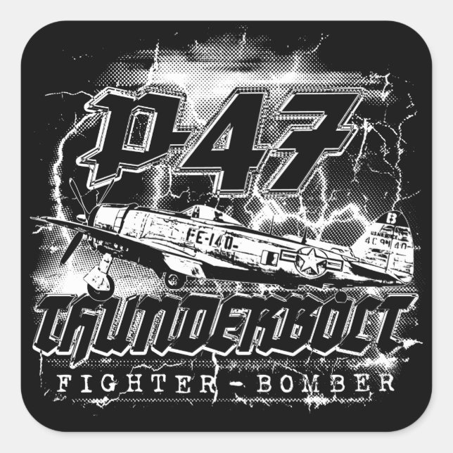 P-47 Thunderbolt Square Sticker (Front)