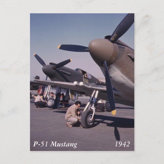 P-51 Mustang, 1942 Postcard (Front)