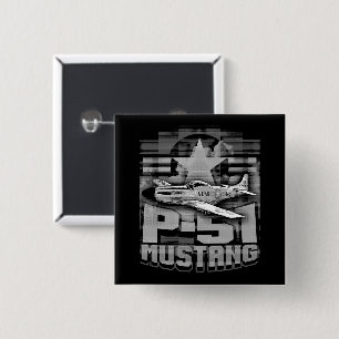 P-51 Mustang 2 Inch Square Button