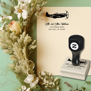 P-51 Mustang Airplane Cool Pilot Fun Aviation Rubber Stamp