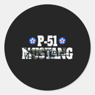 P-51 Mustang American Ww2 Fighter Airplane P-51 Mu Classic Round Sticker