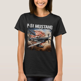 P-51 Mustang American Ww2 Fighter Airplane P-51 Mu T-Shirt