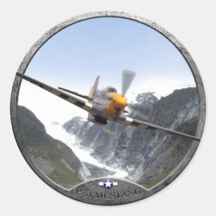 P-51 Mustang Classic Round Sticker