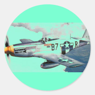 P-51 MUSTANG CLASSIC ROUND STICKER