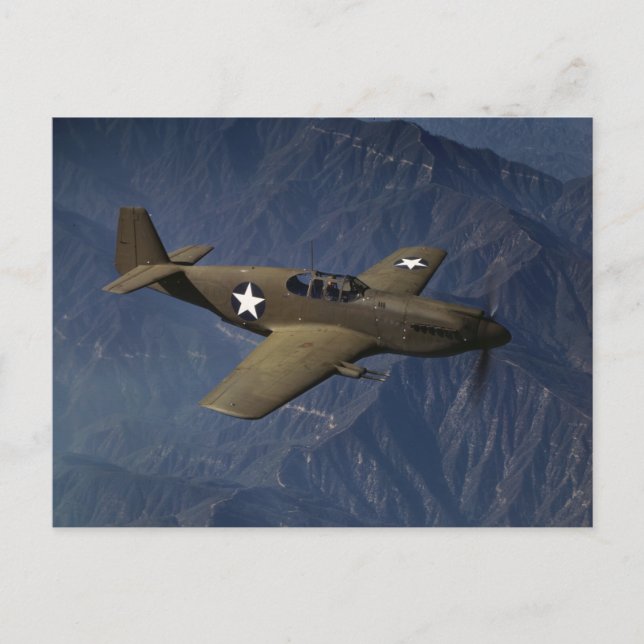 P-51 Mustang in Flight, 1942 Postcard (Front)