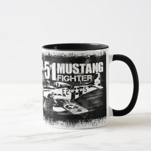 P-51 Mustang Ringer Coffee Mug