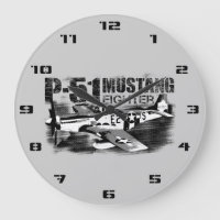 P-51 Mustang Round (Large) Wall Clock