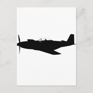 P-51 Mustang Silhouette Postcard