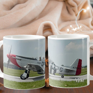 P-51 Mustang vintage Airplane Photo Personalized  Coffee Mug