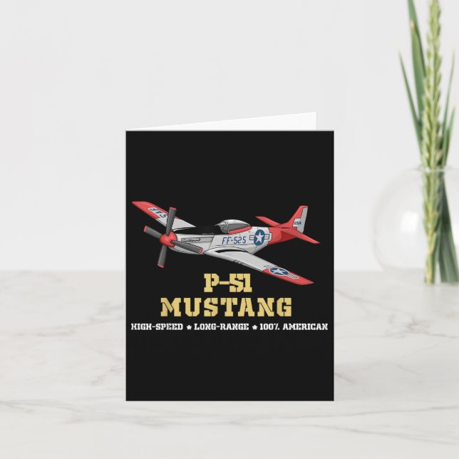 P-51 Mustang World War Ii Fighter Bomber  Card (Front)