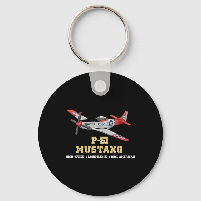 P-51 Mustang World War Ii Fighter Bomber  Keychain (Front)