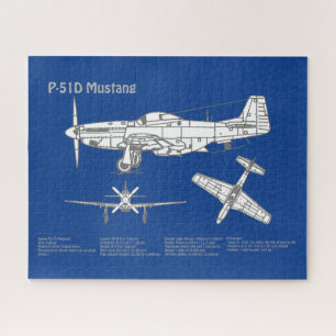 P-51D Mustang - Airplane Blueprint ABD Jigsaw Puzzle