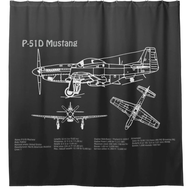 P-51D Mustang - Airplane Blueprint PD (Front)