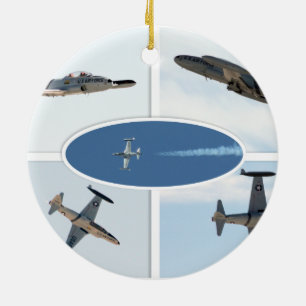 P-80 Shooting Star 5 Plane Set Ceramic Ornament