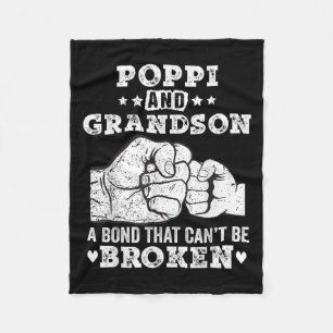 P And Grandson A Bond That Cant Be Broken Grandpa Fleece Blanket