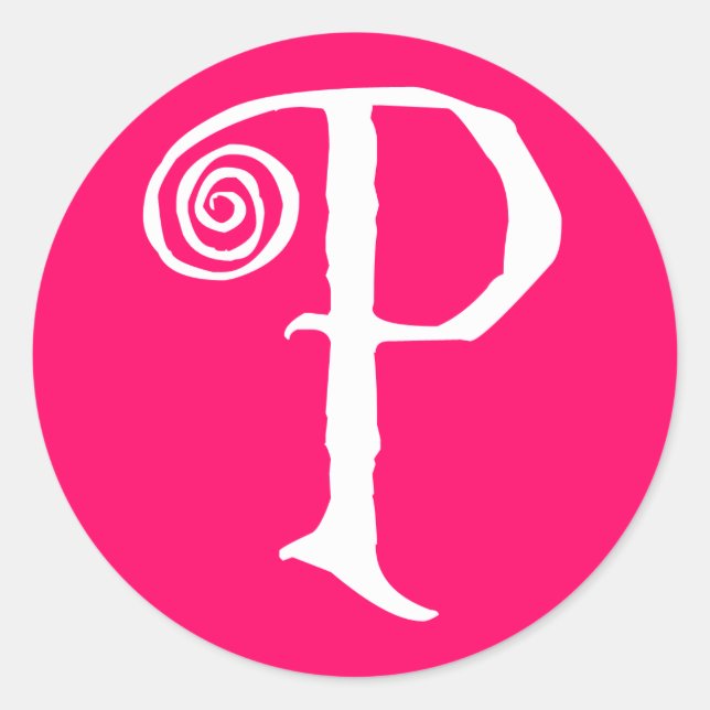 P CLASSIC ROUND STICKER (Front)
