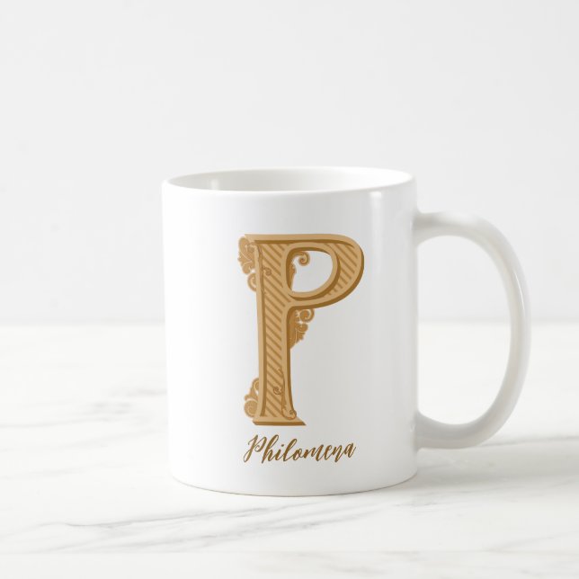 P classique nom initial Café Mug (Droite)