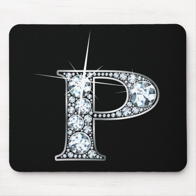 "P" Diamond Bling Mousepad (Front)