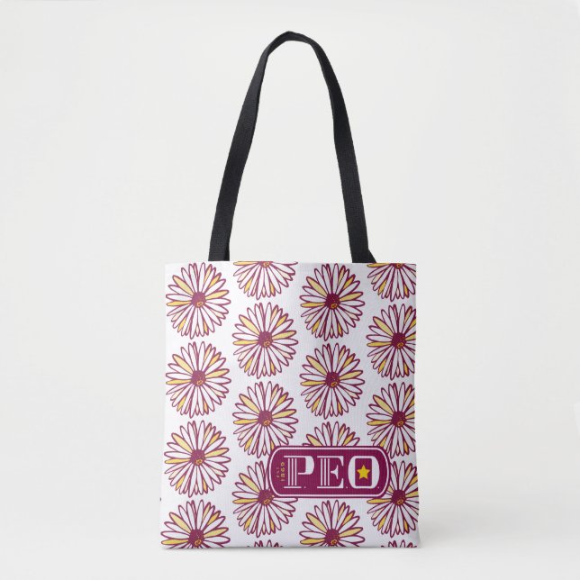 P.E.O. Marguerite Daisy all-over print Tote Bag (Front)