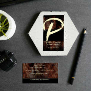 P Flame Monogram Business Card