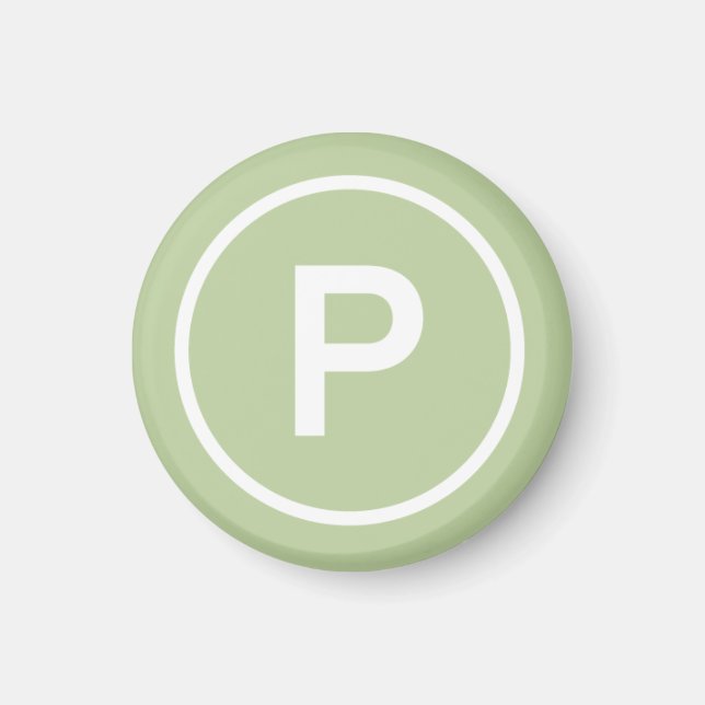P for Paleo diet green natural no grain lean meat  Magnet (Front)