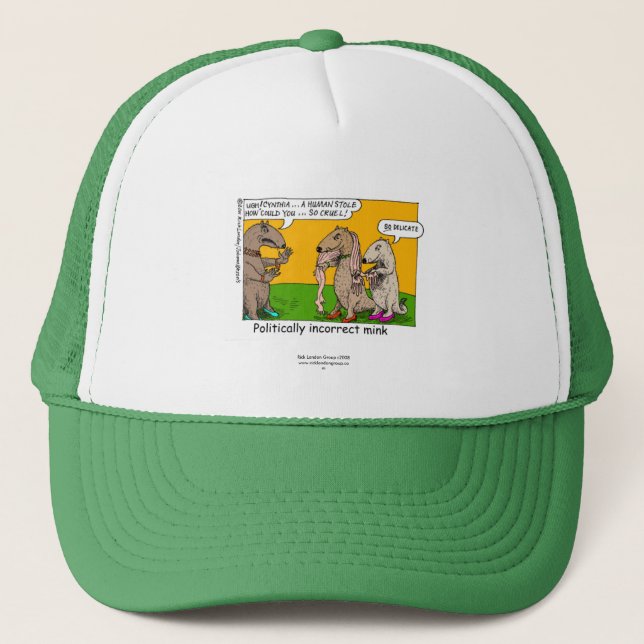 P.I. Mink (Human Stole) Cartoon On Cap (Front)