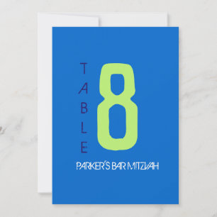 P Initial Bar Bat Mitzvah Table Seating Card