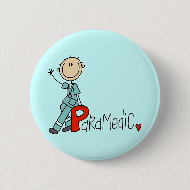 P is for Paramedic 2 Inch Round Button (Front)