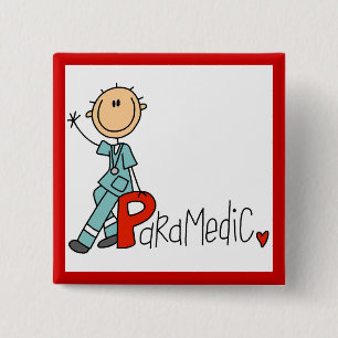 P is for Paramedic 2 Inch Square Button