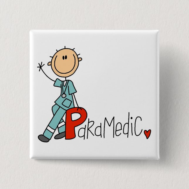 P is for Paramedic 2 Inch Square Button (Front)