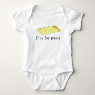 P is for Pasta Italian Food Penne Letter P Foodie Baby Bodysuit