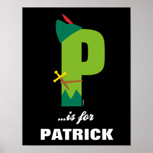 P is for Peter Pan   Add Your Name Poster