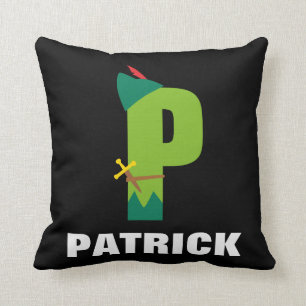 P is for Peter Pan Add Your Name Throw Pillow