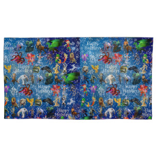 P is for Phoenix Christmas Pillow Case(Blue) Pillowcase