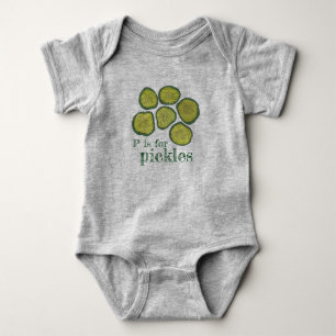 P is for Pickles Green Kosher Dill Pickle Chips Baby Bodysuit