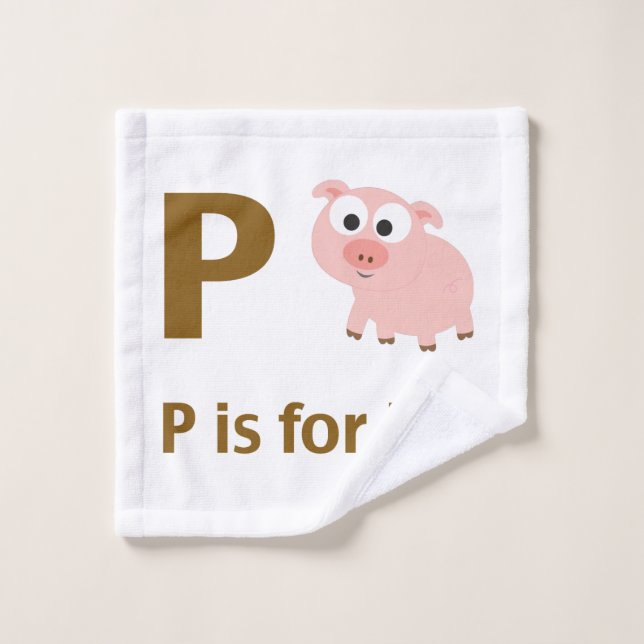 P is for Pig Wash Cloth (Wash Cloth)