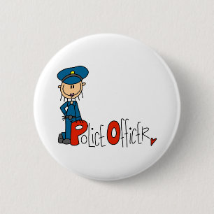 P is for Police Officer 2 Inch Round Button