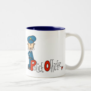 P is for Police Officer Two-Tone Coffee Mug