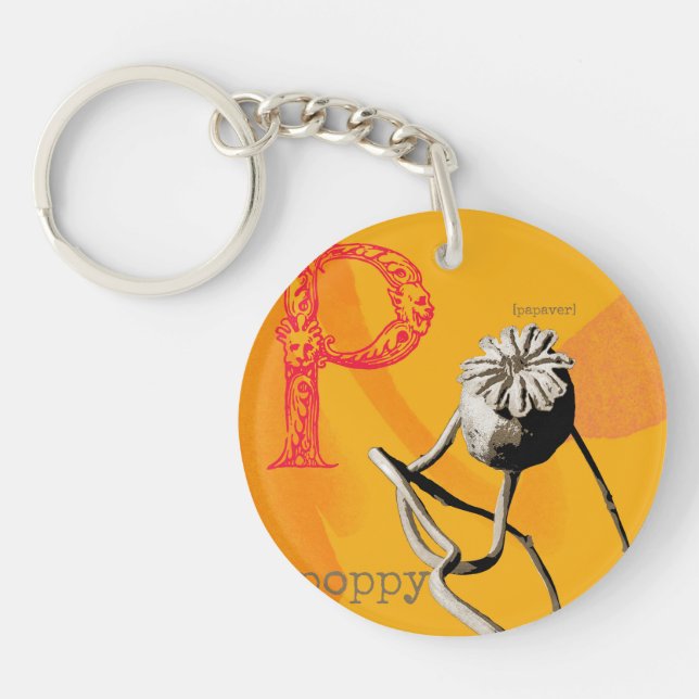 P is for Poppy keychain (Front)