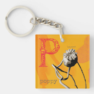 P is for Poppy keychain