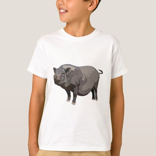 P is for Pot Bellied Pig.Pot-Bellied Pig Illustrat T-Shirt (Front)