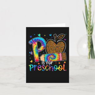 P Is For Preschool Teacher Leopard Back To School  Card