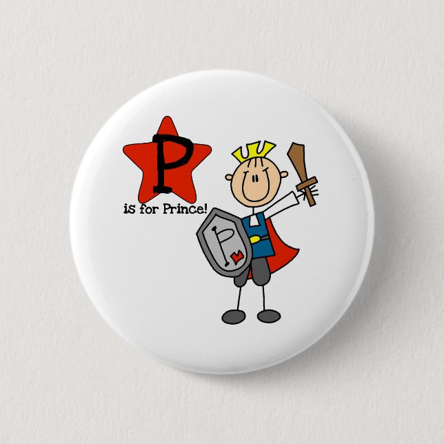 P is for Prince 2 Inch Round Button (Front)
