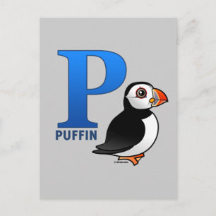 P is for Puffin Postcard