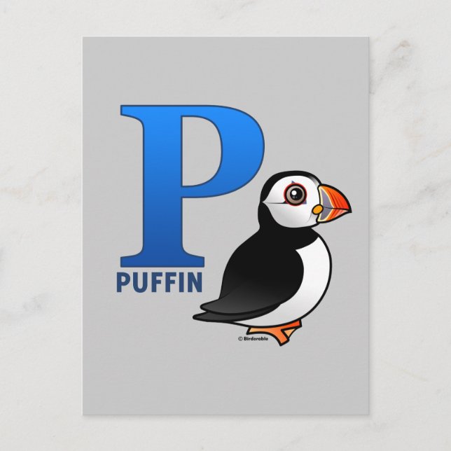 P is for Puffin Postcard (Front)